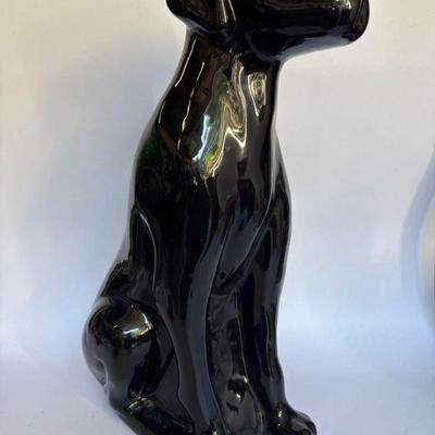 Black Ceramic Dog Figurine
