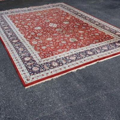 Hand Knotted Kashan Design Wool Area Rug, 9' x 12'
