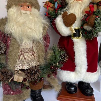 Lot of 2 Christmas Santa Claus Figurines, 20"
