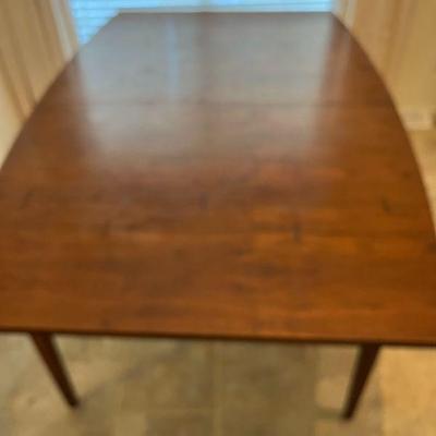 Expandable LANE Tuxedo dining room table c.1960 w/ 5 chairs