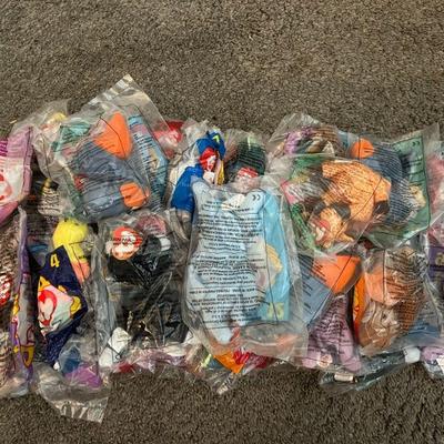 McDonald's beanie babies with several collectible ones