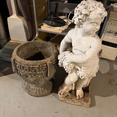 Concrete Planter, Cherub