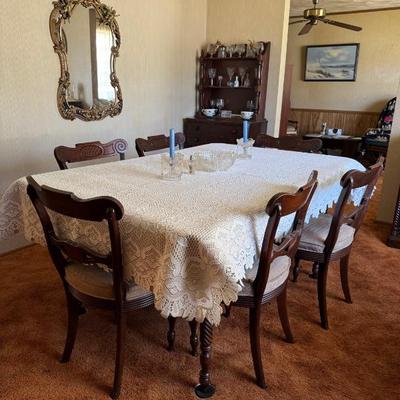 Gate Leg Table, Antique Chairs
