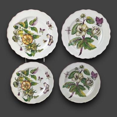 #128 • 4 Chelsea Mottahedeh Botanical Plates
