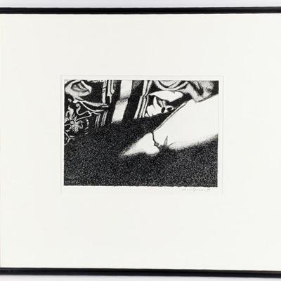 #62 • Anita Ophoven: "Twilight" Signed Ink Drawing, Framed
