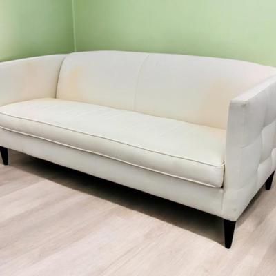 #35 • Pottery Barn White Sofa with Button Tufted Ends