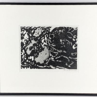 #61 • Anita Ophoven: "Damage" Signed Ink Drawing, Framed

