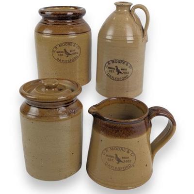 #70 • Four C.R. Moore Stoneware Reproductiin Pieces
