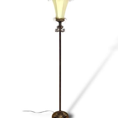 #31 • Ornate Standing Lamp with Fringe - WORKING
