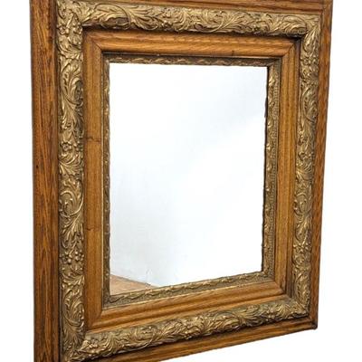 #77 • Ornate Antique Gilt Wood Mirror w/ Floral Motif
