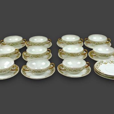 #148 • 1920's Pope-Gosser Soup Bowls, Saucers & Plates
