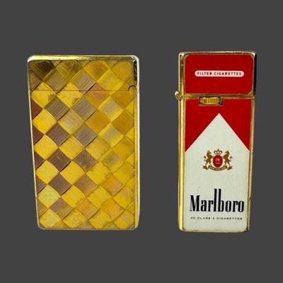 #24 • Vtg. Marlboro "Sharp" & Gold "Win Olcott" Lighters
