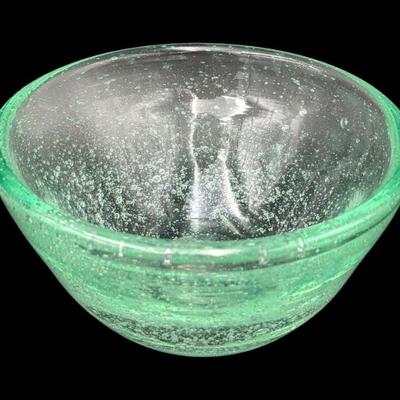 #155 • Biot, France, Green Glass Bubble Bowl
