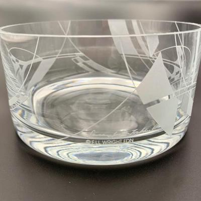 #46 • Frank Lloyd Wright Foundation Crystal Award Bowl Artist Signed
