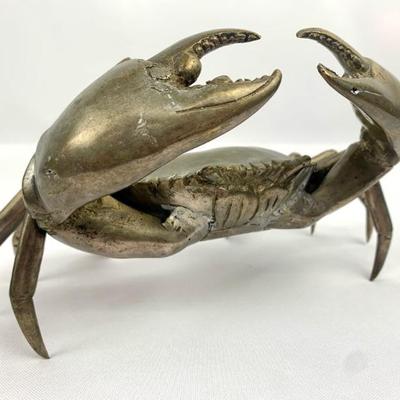 #57 • 9 Inch Brass Mud Crab Sculpture
