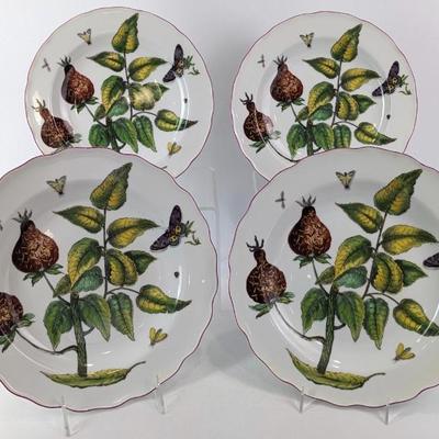 #129 • Set of 4 Chelsea Mottahedeh Botanical Plates
