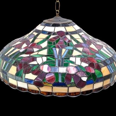 #175 • Vintage Stained Glass Shade and Swag Chain
