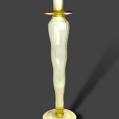 #84 • Amber Glass Tall Candle Holder
