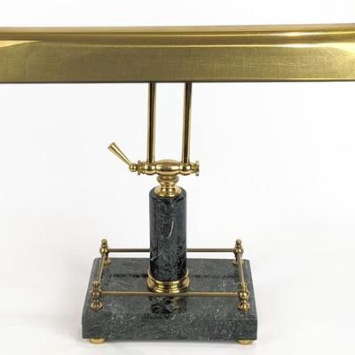 #101 • Green Marble and Brass Adjustable Desk Lamp

