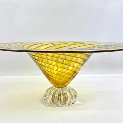 #53 • Kevin Rogers Signed Handblown Swirl Glass Bowl
