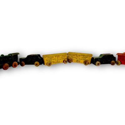 #185 • Antique Strombecker Wooden Train Set
