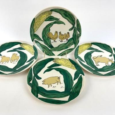 #153 • Williams Sonoma Somerset Farm Animals / Dessert Plates - Discontinued
