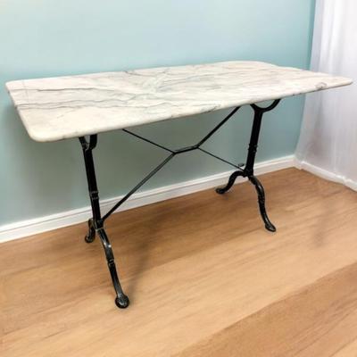 #19 • Cast Iron and Marble Top French Bistro Table
