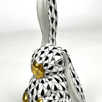 #144 • Herend “Standing Rabbit - One Ear Up” Hand-Painted Porcelain Figurine
