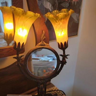 Tiffany style Cherub lamp