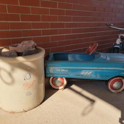 Crock and Vintage Toy Car