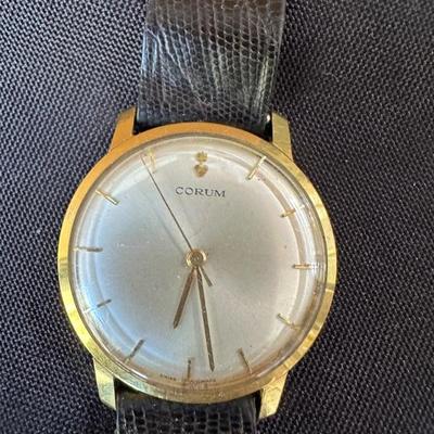 18k gold mens watch
