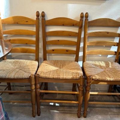 Set of four ladder back chairs