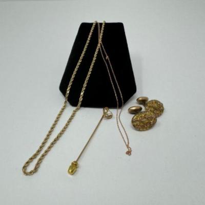 14k Gold Chain & Accessories (Possibly Gold) - 4.12 grams	