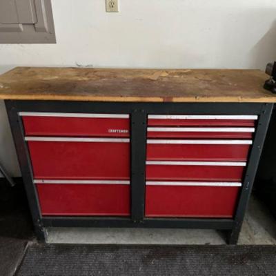 Craftsman 8-Drawer Workbench w/ Variety of Tools & Equipment	