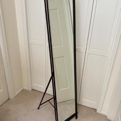 Full-Length Metal Dressing Mirror w/ Folding Frame	