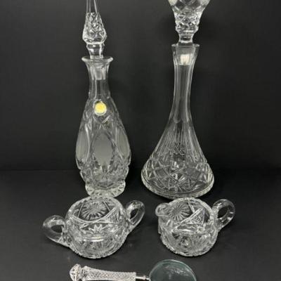Princess House Liquor Decanter, Glass Creamer & Sugar Bowl Set & More	