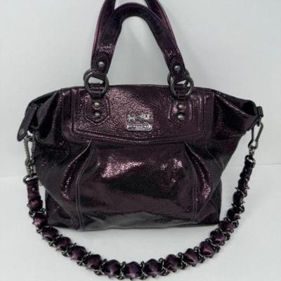Coach Metallic Purple Shimmering Shoulder Bag	
