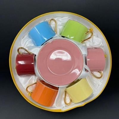 Classic Colorful Espresso Cup & Saucer Set	