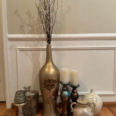 Grand Decorative Collection of Glass & Ceramic Art Pieces	
