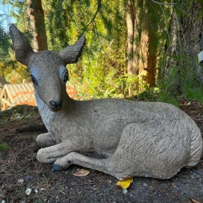 Life-Sized Realistic Cement Deer Figure - Very Large	