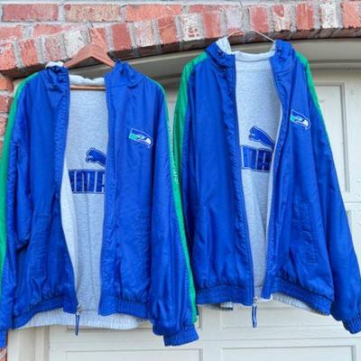 Vintage Puma Blue & Green Reversible Seahawks Track Jackets	