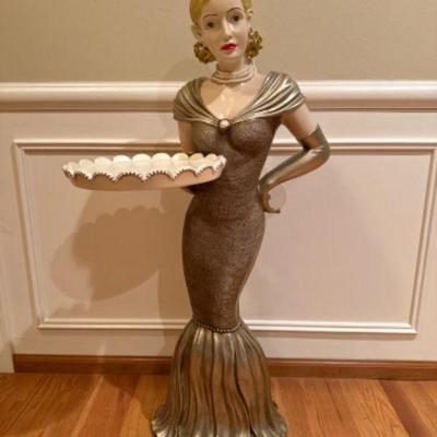 Bombay Nicolette Hostess Serving Statue Side Table	