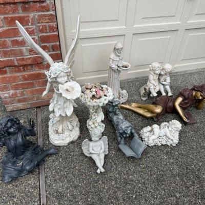 Enchanting Resin & Composite Statues: Mix of Angels, Fairies, & Others	
