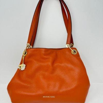 ﻿Michael Kors Large Shoulder Tote in Burnt Orange Color	