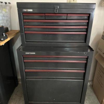 Craftsman Rolling Toolbox w/ Top Chest - Loaded w/ Assorted Tools	