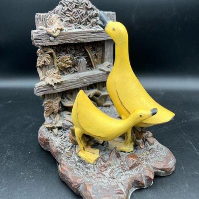 Adorable Ducks Cast Iron Bookend or Doorstop
