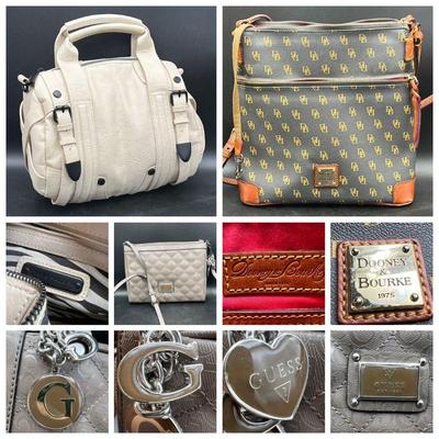 (3) Dooney & Bourke Gretta Crossbody, Guess, & Steve Madden Handbags
