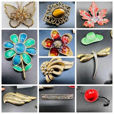 (11) Costume Jewelry Pins & Brooches ft. Monet, Lind Gal, Lauren Conrad & Trifari
