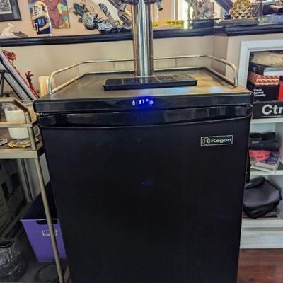 Double tap kegerator - comes with one small keg and CO2.