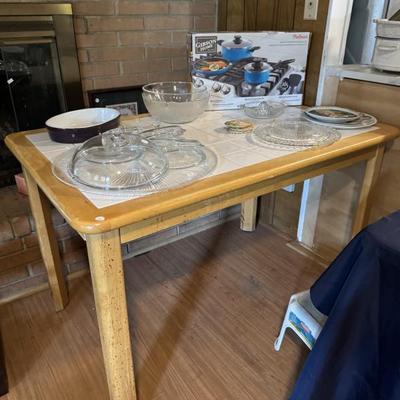 Wood and tile table